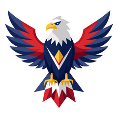 vector illustration of eagle, diving, flat design