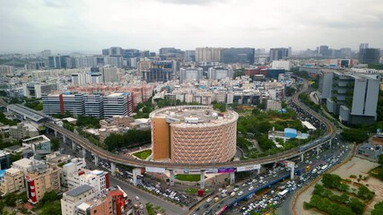 Cyber towers building in Hyderabad Hitec city is one of the very first building intiated to develop Hyderabad as Information tecgnology Hub in India. - Powered by Adobe