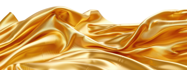 Golden fabric drapes in a luxurious display