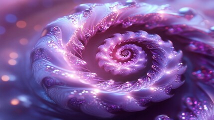 Purple Glitter Spiral Flower