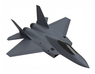 Stealth Fighter Jet: A Sleek, Dark Gray Military Aircraft Design