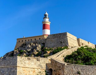 Coastal fortress with lighthouse