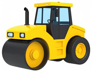Fototapeta premium Yellow Road Roller: A Simple, Cartoonish Illustration