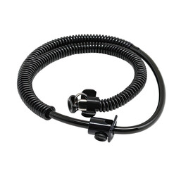 Black coiled flexible tubing