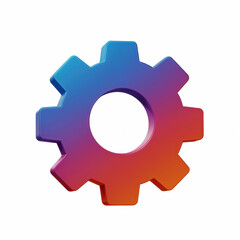 Gear Icon with gradient: A captivating gear icon is showcased, rendered with a vibrant gradient of colors, making a statement of modern, technologically advanced mechanics.