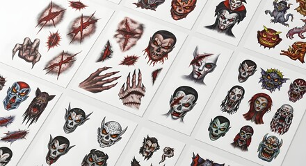 Sheets Halloween Themed Temporary Tattoos