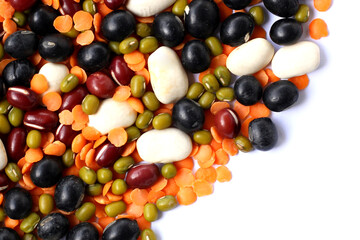 Colorful mixed beans and lentils, packed with plant-based protein and fiber