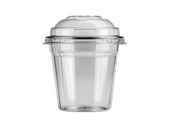 Clear plastic disposable cup with lid (2)