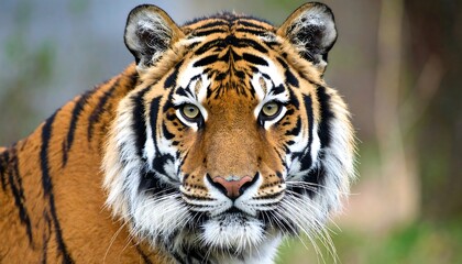 Fototapeta premium Close-up of a tiger's face. Wild animal portrait