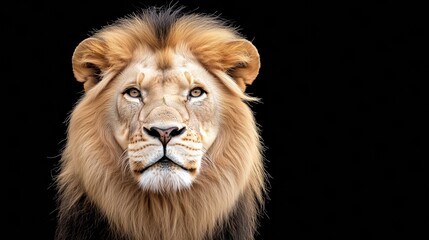 Fototapeta premium Male lion from the Kgalagadi desert facial portrait in fine art. Panthera leo