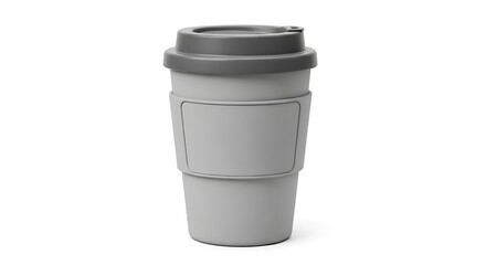Eco-Friendly Reusable Coffee Cup Mockup on White Background