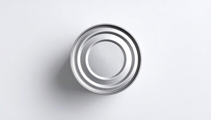 Overhead view of a metallic can