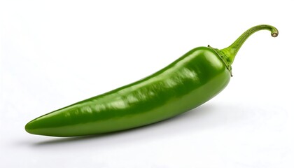 Close-up of a vibrant green chili pepper