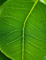 Fototapeta premium Close-up of a vibrant green leaf (3)