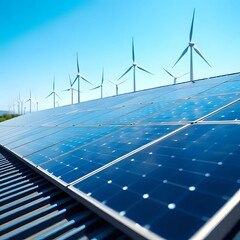 Green Technology: Solar Panels and Wind Turbines in Action