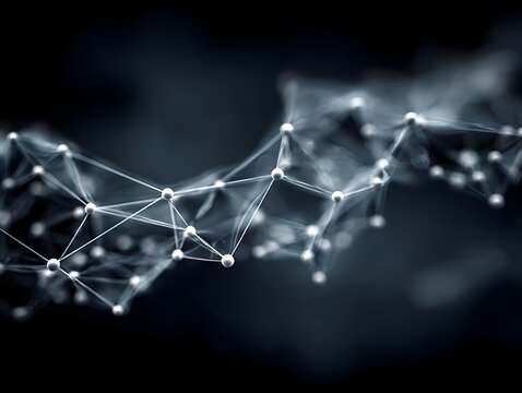 abstract molecular background with connected molecules, unsplash transparent fractal,