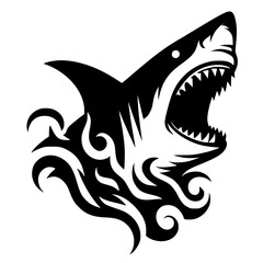 Fire shark silhouette