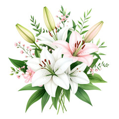 watercolor daisy wedding bouquet illustration isolated png