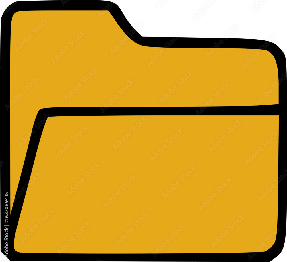 Poster a simple, yellow folder icon representing digital file storage and organization.