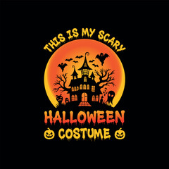 This is my scary halloween costume.Halloween T-shirt Design.