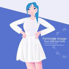 白いドレスの可愛い女性