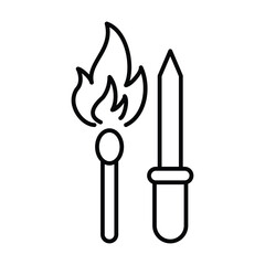 Matchstick and Flame Symbolizing Fire Safety and Risk Management Concepts