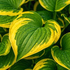 Obraz premium Close-up of vibrant variegated leaves