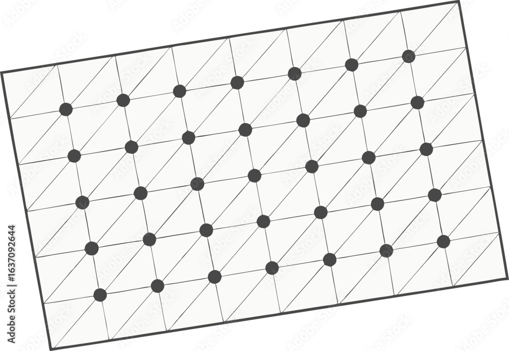Aufkleber geometric grid with intersecting lines and dots