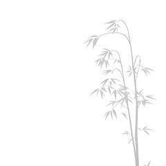 Serene Minimalist Windblown Bamboo Silhouettes