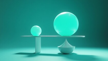 Two Glowing Cerulean Spheres