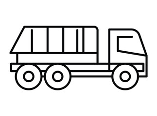Outline of a Dump Truck Illustration for Construction and Transportation Use