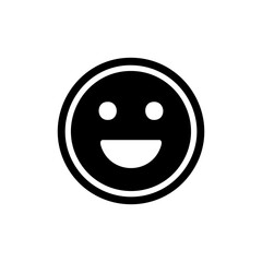 Fototapeta premium Happy emoji icon with clean, bold lines, ideal for user interface, stickers, and modern graphic projects
