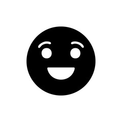 Fototapeta premium Happy emoji icon with clean, bold lines, ideal for user interface, stickers, and modern graphic projects