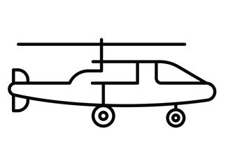 Simple Line Art Helicopter Design for Modern Graphic Use and Illustration