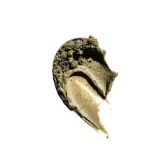 Abstract Swirl of Green and Black Cosmetic Cream or Mud Mask on Black Background