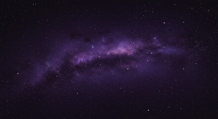 Fototapeta premium Starry sky, starry background, night scene, deep purple color tone, bright stars twinkling in the dark space, creating an ethereal and mysterious atmosphere. 