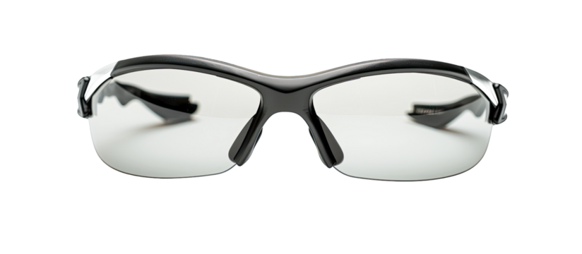 Black safety glasses with clear lenses