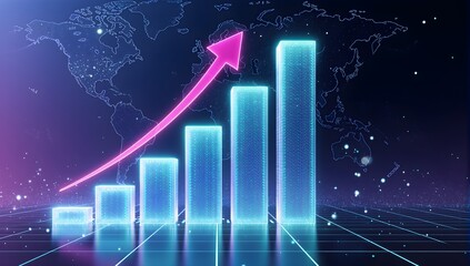 KPI Performance Growth Futuristic Bar Graph