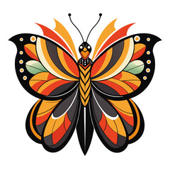 vector illustration of butterfly, on flower, abstract
