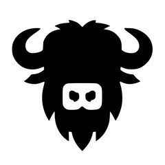 Simple bison logo silhouette
