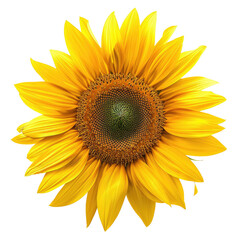 Fototapeta premium Vibrant yellow sunflower head against black background