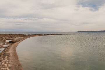 Round edge of the Canoe Pool in Newcastle