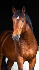 Obraz premium Close-up portrait of a brown horse