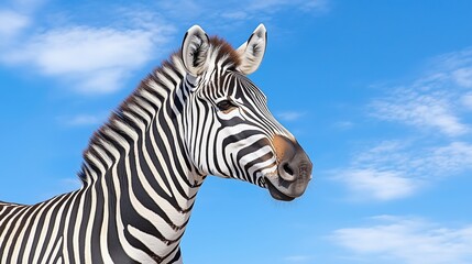 muzzle of a zebra against the sky