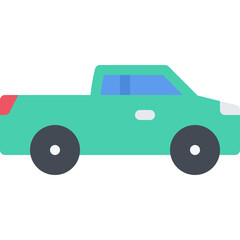 Green Pickup Truck Vector