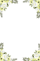 floral frame with leaves