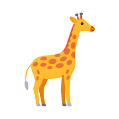 Fototapeta premium Giraffe Icon – Minimal Vector Silhouette of a Tall African Herbivore with Long Neck and Horn-like Ossicones, Flat Design for Wildlife Logos, Safari Graphics, and Nature Illustrations