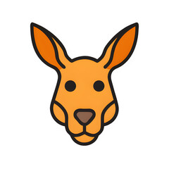 Fototapeta premium Kangaroo Icon – Minimal Vector Silhouette of a Large Marsupial, Flat Design for Wildlife Logos, Australian Fauna Graphics, and Nature Illustrations, Isolated on White