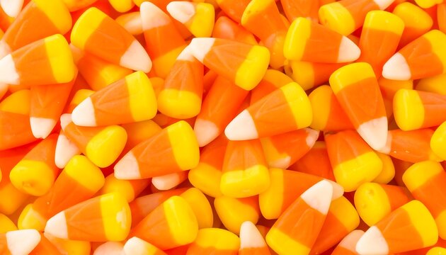 Close-up of many candy corn