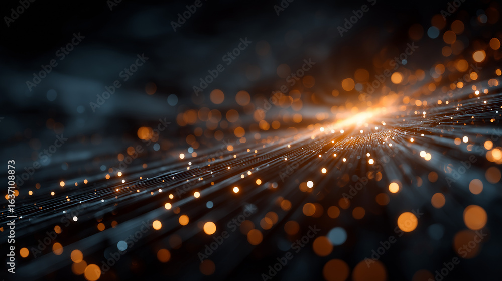 Poster digital sparkles: a breathtaking digital display of light and movement. sparkles streak across a tex